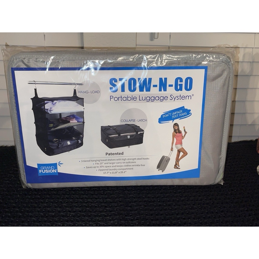 Grand Fusion Stow-N-Go 3-Tiered Portable Hanging Travel System 17.7"x11.8"x25.2"